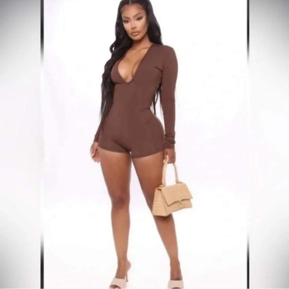 Sexy brown romper